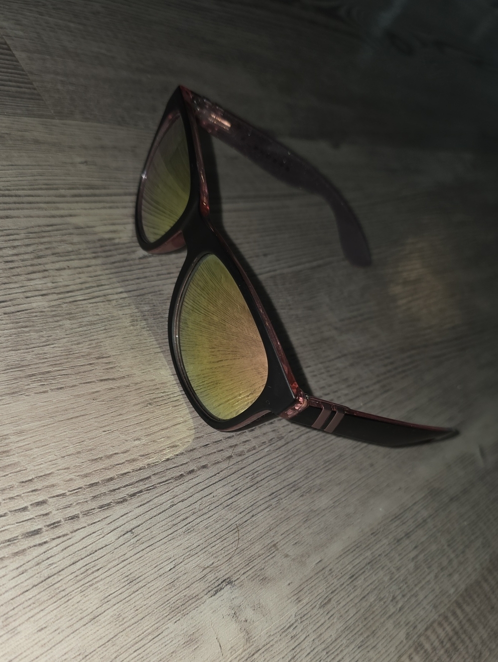Women's Sunglasses - Black Frame with Pink Accents and Green Lenses
